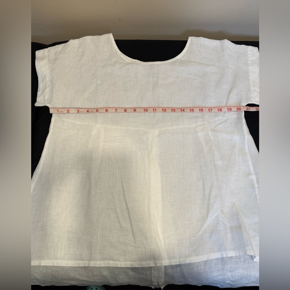 🔥Terzo Millennio Women's White Linen Top Size S oversized Like New🔥 - Picture 5 of 5